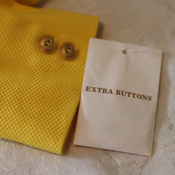 Vintage Classic Spiegel Structured Blazer/Jacket Bright Yellow White Trim Sz 10 - Picture 11 of 15